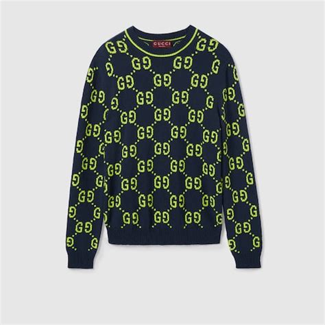 gucci crewneck sweater sequin|GG cotton jacquard crewneck sweater .